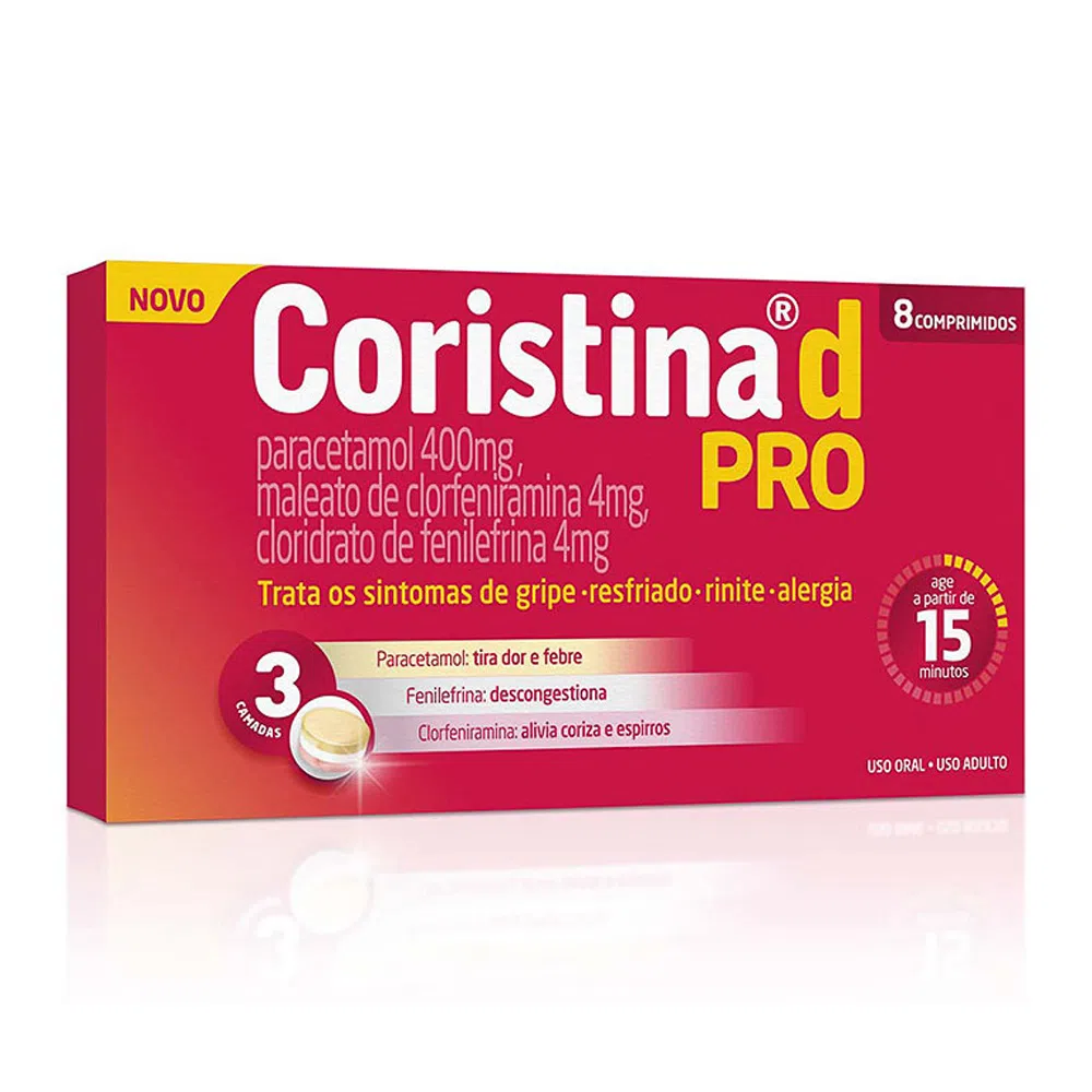 Coristina D pro com 8 comprimidos