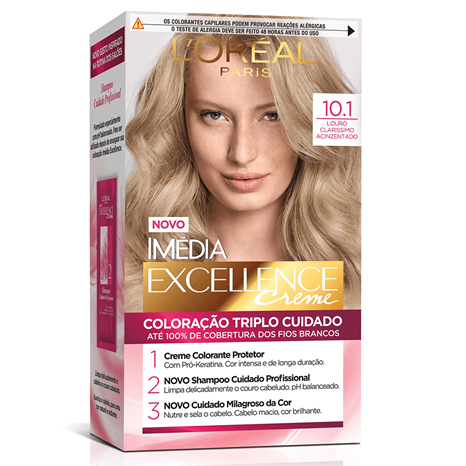 Tintura L'Oréal Paris Imédia Excellence Creme 10.1 Louro Claríssimo Acinzentado