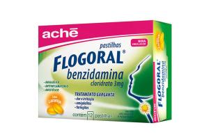 Flogoral Benzidamina Pastilhas Sabor Laranja Com 12 Pastilhas 