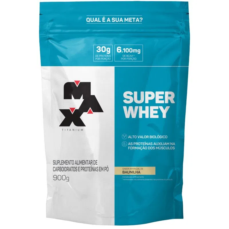 Super Whey Max Titanium 900g sabor baunilha