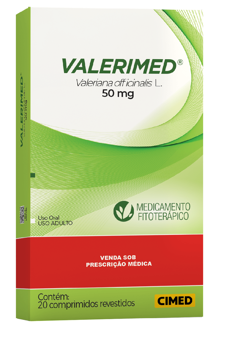 Valerimed Valeriana Officinalis L. 50mg contém 20 comprimidos 