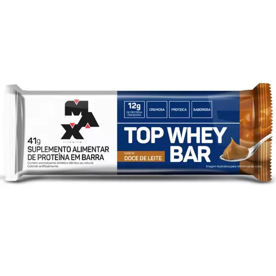 Top Whey Bar Max Titanium sabor doce de leite