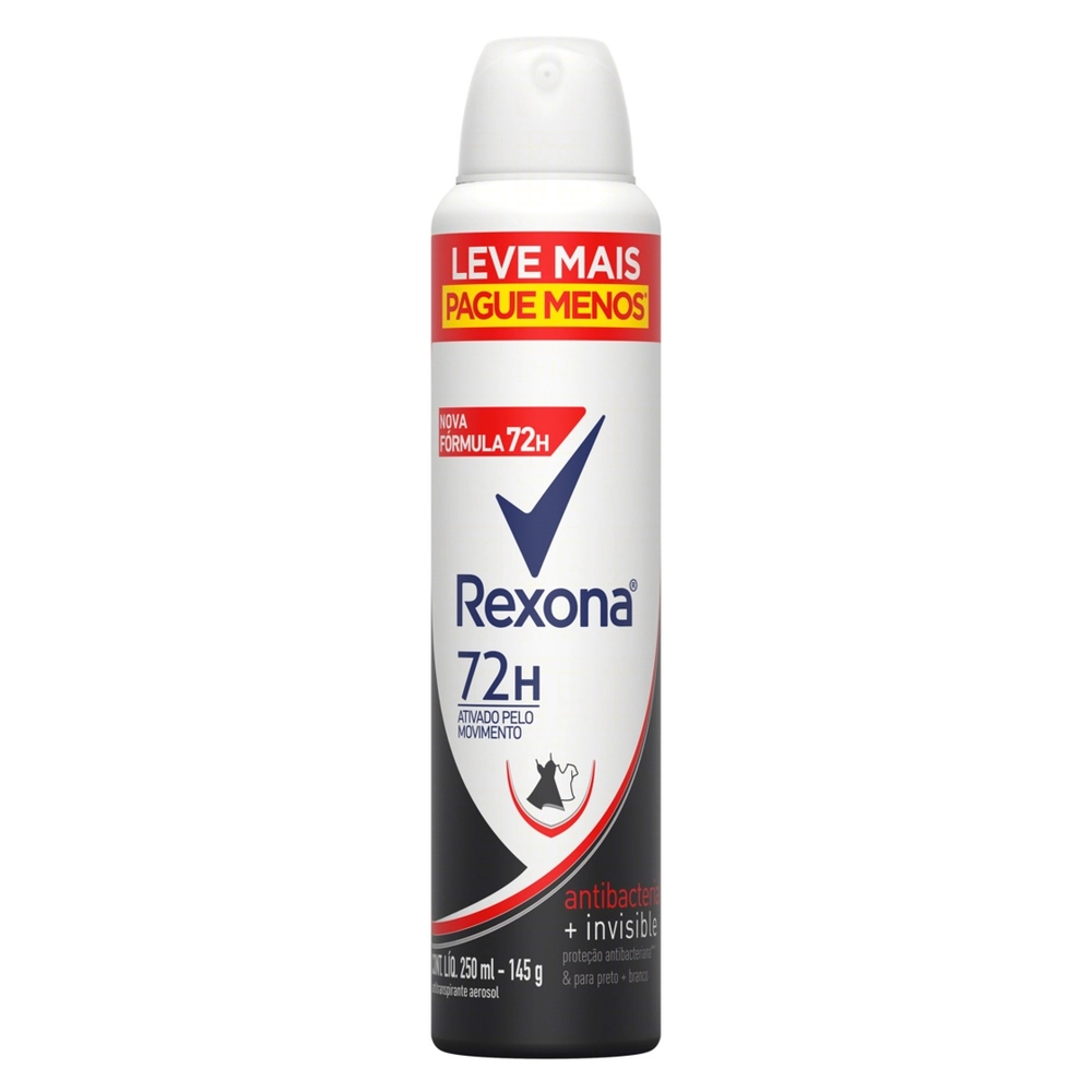 Desodorante Antitranspirante aerosol Rexona 72h 250ml