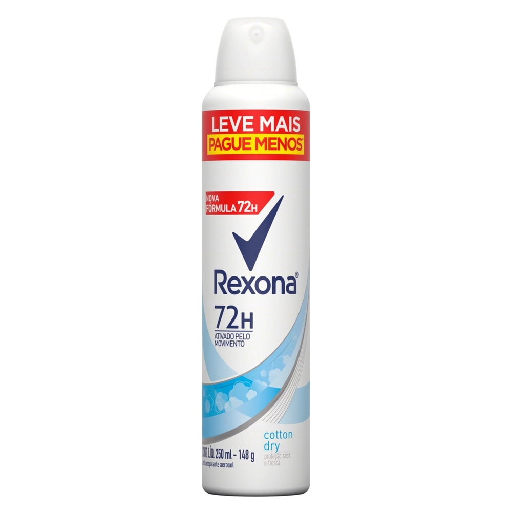 Desodorante Antitranspirante aerosol Rexona 72h 250ml
