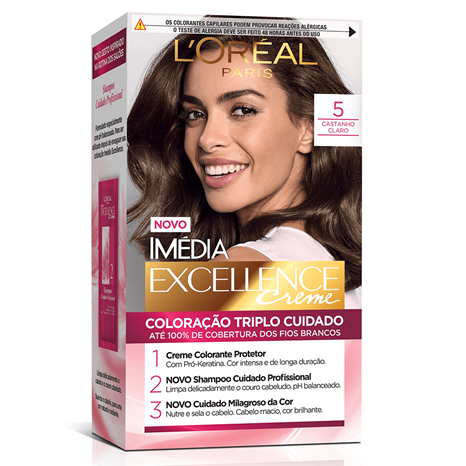 Tintura L'Oréal Paris Imédia Excellence Creme 5 Castanho Claro