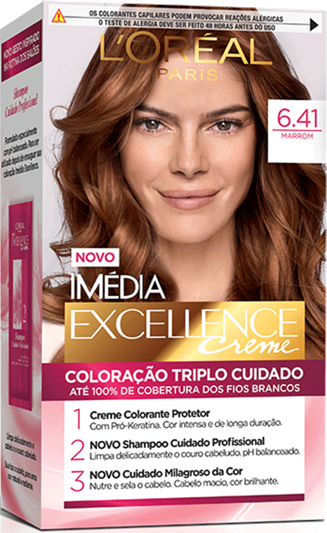 Tintura L'Oréal Paris Imédia Excellence Creme 6.41 Marrom 