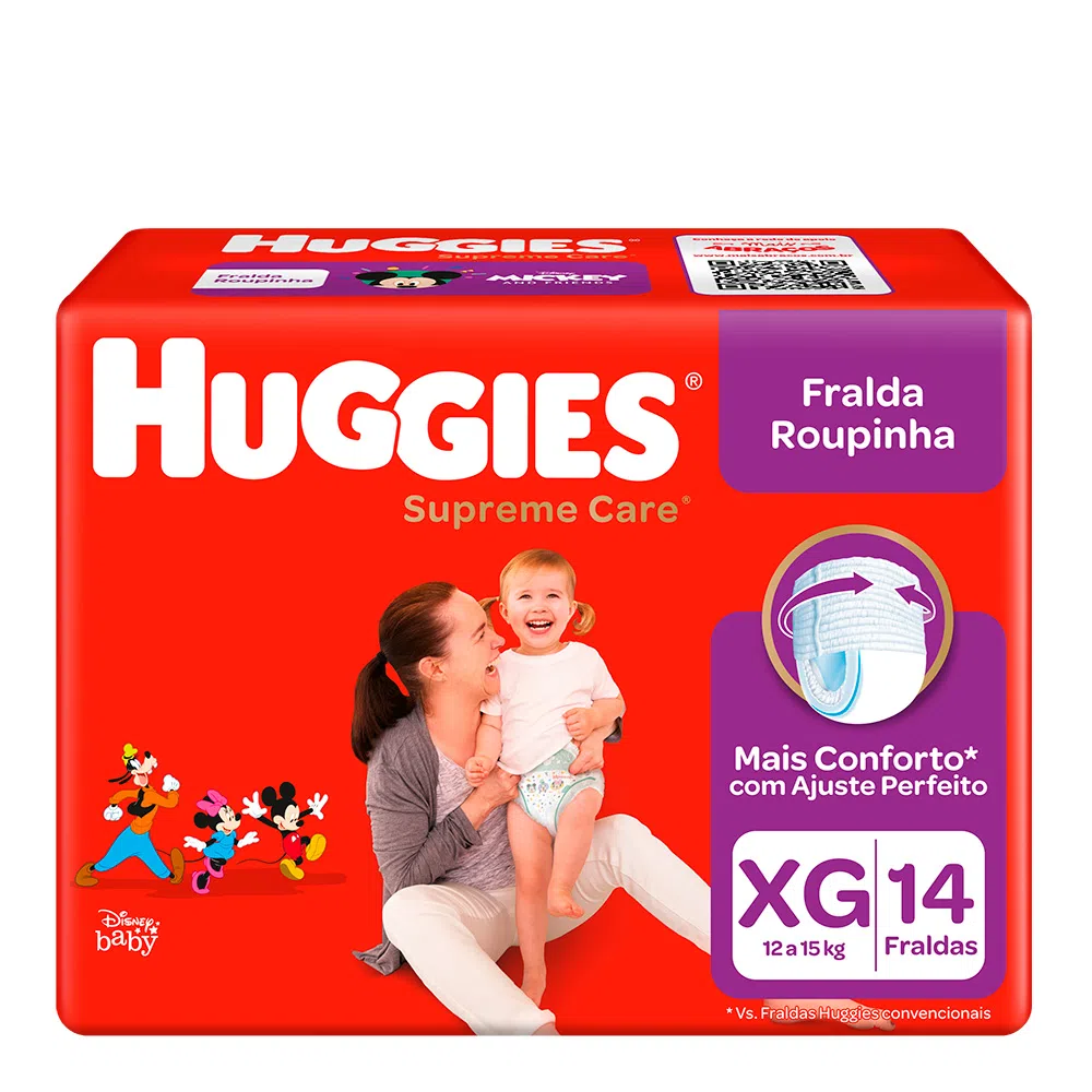 Fralda Huggies Supreme Care Roupinha Jumbo Xg 14 Unidades