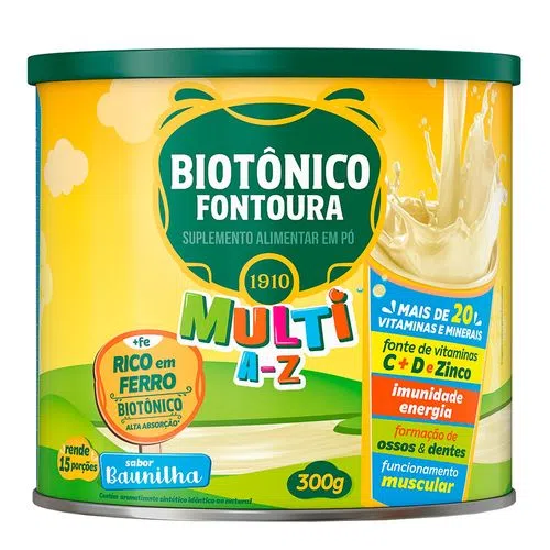 Biotônico Fontoura multi A-Z 300g Baunilha