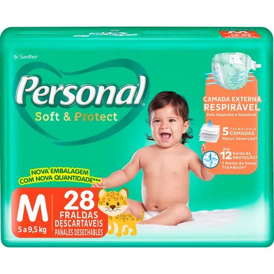 Fralda Personal Soft & Protect M com 28 uni