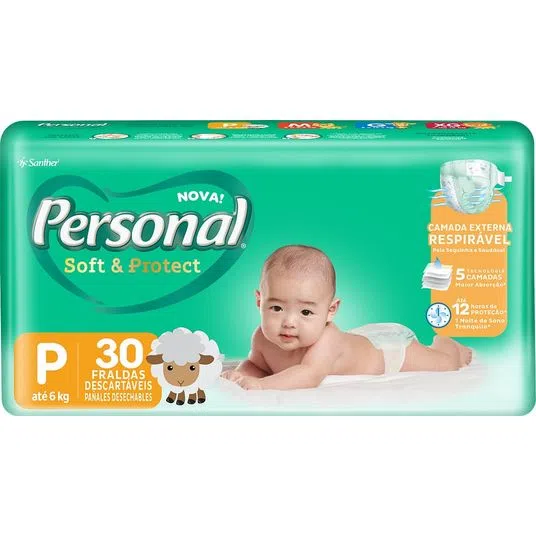Fralda Personal Soft & Protect P com 30 uni