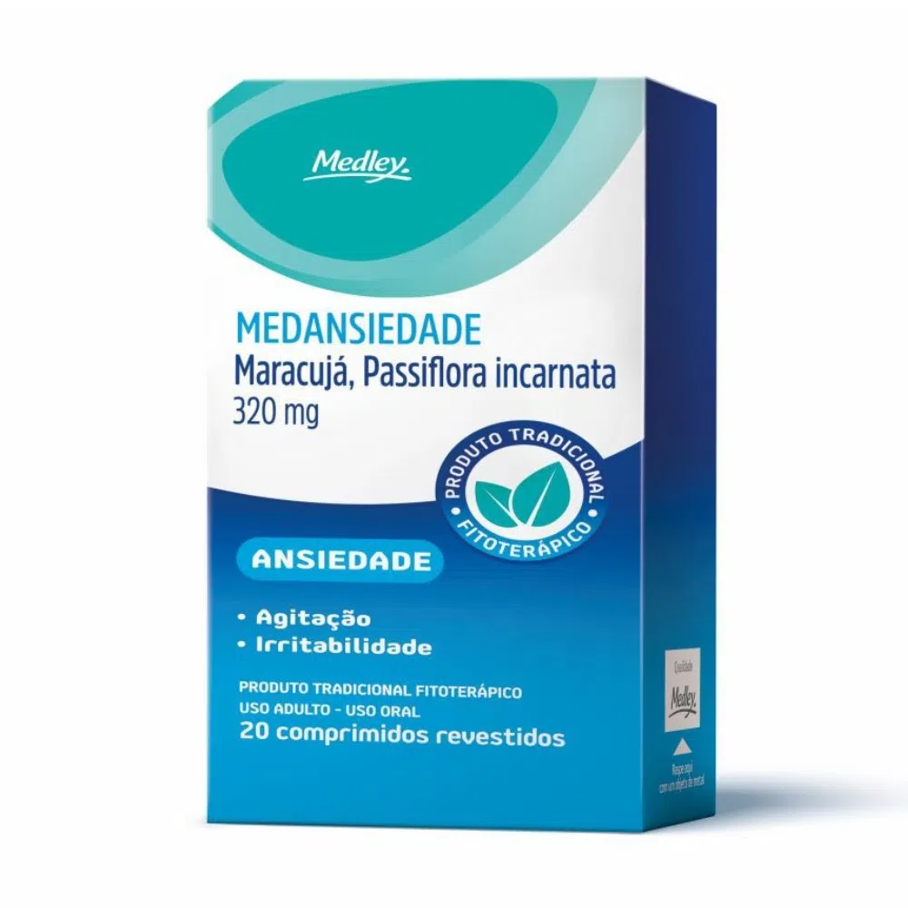 Medley Medansiedade Maracujá, Passiflora incarnata 320mg com 20 comprimidos