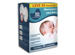 Absorventes para seios Bem Care Leve 30 pague 24