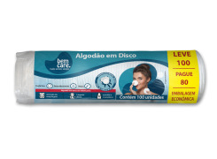 Algodão em Disco Bem care com 100 Uni
