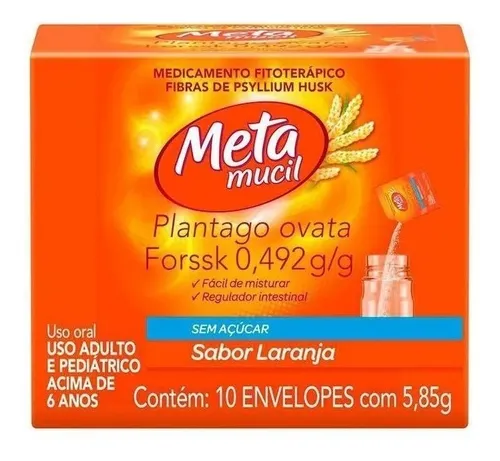 Metamucil Solúvel Sabor Laranja 58,5g 10 Envelopes