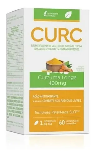 Curcuma longa 400mg com 60 comprimidos revestidos