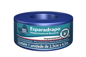 Esparadrapo Impermeável branco 1 Unidade 2,5cm x 4,5m