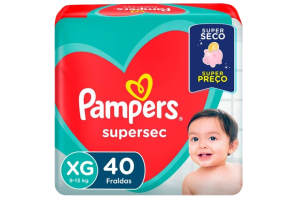 Fralda  Pampers Supers Hiper - Tamanho  XG - com 40 unidades