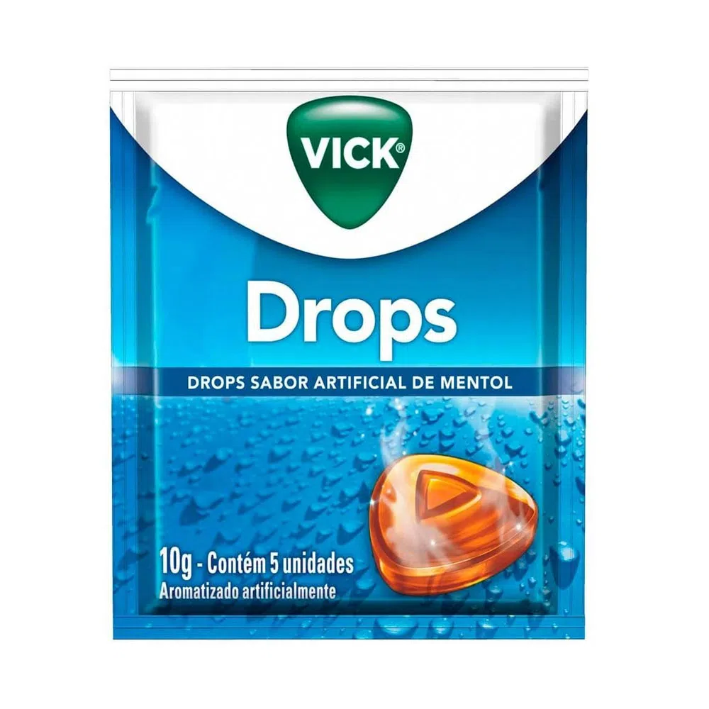 Vick Drops sabor artificial de mentol 10g- 5 Uni