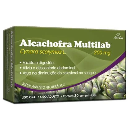 Alcachofra Multilab 200 mg contém 30 comprimidos 