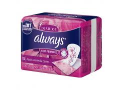 Protetor Diário Always Com Perfume Com 15 Unidades