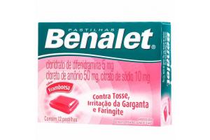 Pastilhas Benalet Sabor Framboesa Com 12 Pastilhas