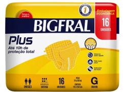 Fralda Geriátrica Bigfral Plus Tamanho G Com 16 Unidades