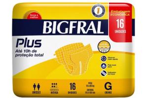 Fralda Geriátrica Bigfral Plus Tamanho G Com 16 Unidades