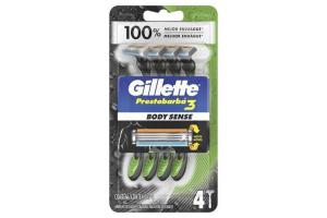 Aparelho de Barbear Gillette Prestobarba 3 Body Sense Com 4 Unidades