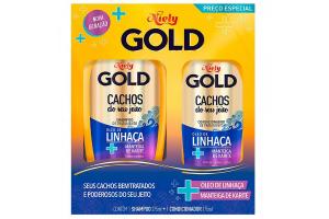 Kit Niely Gold Shampoo 275ml + Condicionador 175ml Cachos do Seu Jeito