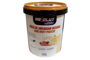 Pasta De Amendoim Integral Sabor White Chocolate Com 500g Absolut Nutrition