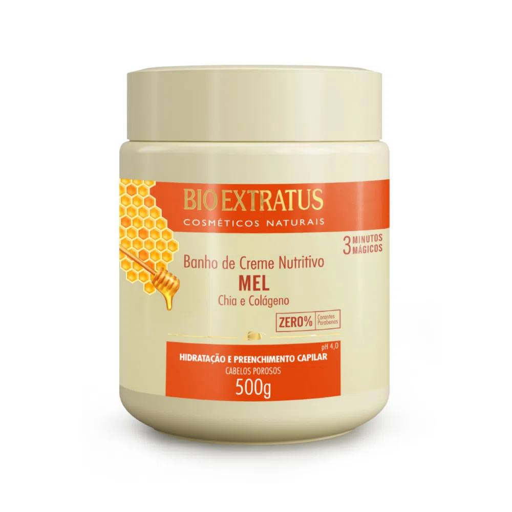 Bio Extratus Banho de Creme Nutritivo MEL Chia e Colágeno