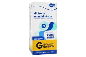 Dipirona 1g Com 10 Comprimidos Genérico EMS