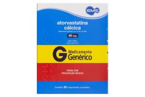 Atorvastatina cálcica 80mg com 30 comprimidos EMS