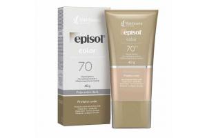 Protetor Solar Facial Episol Color FPS 70 Pele Extra Clara 40g