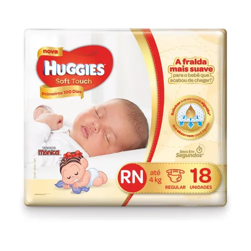 Fralda Huggies Soft Touch RN Com 18 Unidades