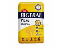 Fralda Geriátrica Bigfral Plus Tamanho G Com 8 Unidades
