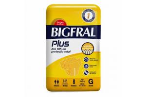 Fralda Geriátrica Bigfral Plus Tamanho G Com 8 Unidades