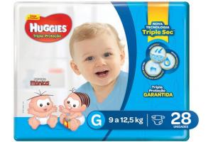 Fralda Huggies Tripla Proteção G Com 28 Unidades