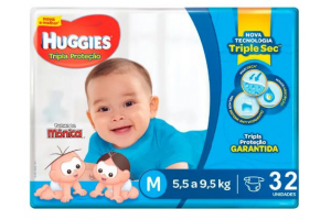 Fralda Huggies Tripla Proteção M Com 32 Unidades