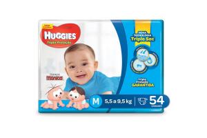 Fralda Huggies Tripla Proteção M Com 54 Unidades