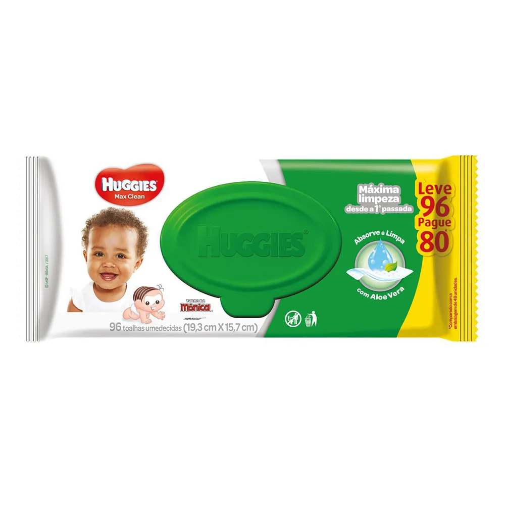 Toalhas Umedecidas Huggies Max Clean Com 96 Unidades