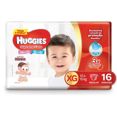 Fralda Huggies Supreme Care XG Com 16 Unidades