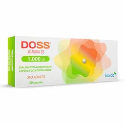 Vitamina D3 Doss 1.000UI com 30 cap gelatinosa