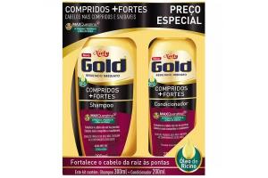 Kit Niely Gold Shampoo 300ml + Condicionador 200ml Compridos + Fortes