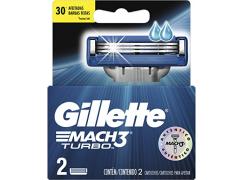 Lâminas de Barbear Gillette Mach3 Turbo Com 2 Unidades
