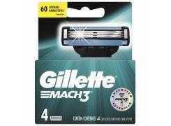 Lâminas de Barbear Gillette Mach3 Com 4 Unidades