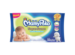 Toalhas Umedecidas Mamy Poko Toque Suave Com 50 Unidades