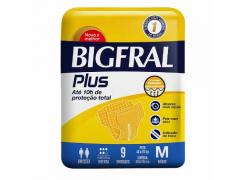 Fralda Geriátrica Bigfral Plus Tamanho M Com 9 Unidades