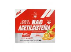 Nac Acetilcisteína suplemento alimentar 600mg com 16 sachês sabor laranja