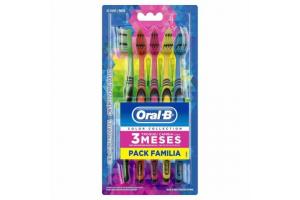 Escova Dental Oral-B Color Collection Suave Macia 40 Pack Familia 5 Unidades